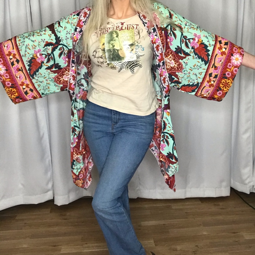 Umgee NWT Boutique Kimono Boho Art Deco - Picture 14 of 15